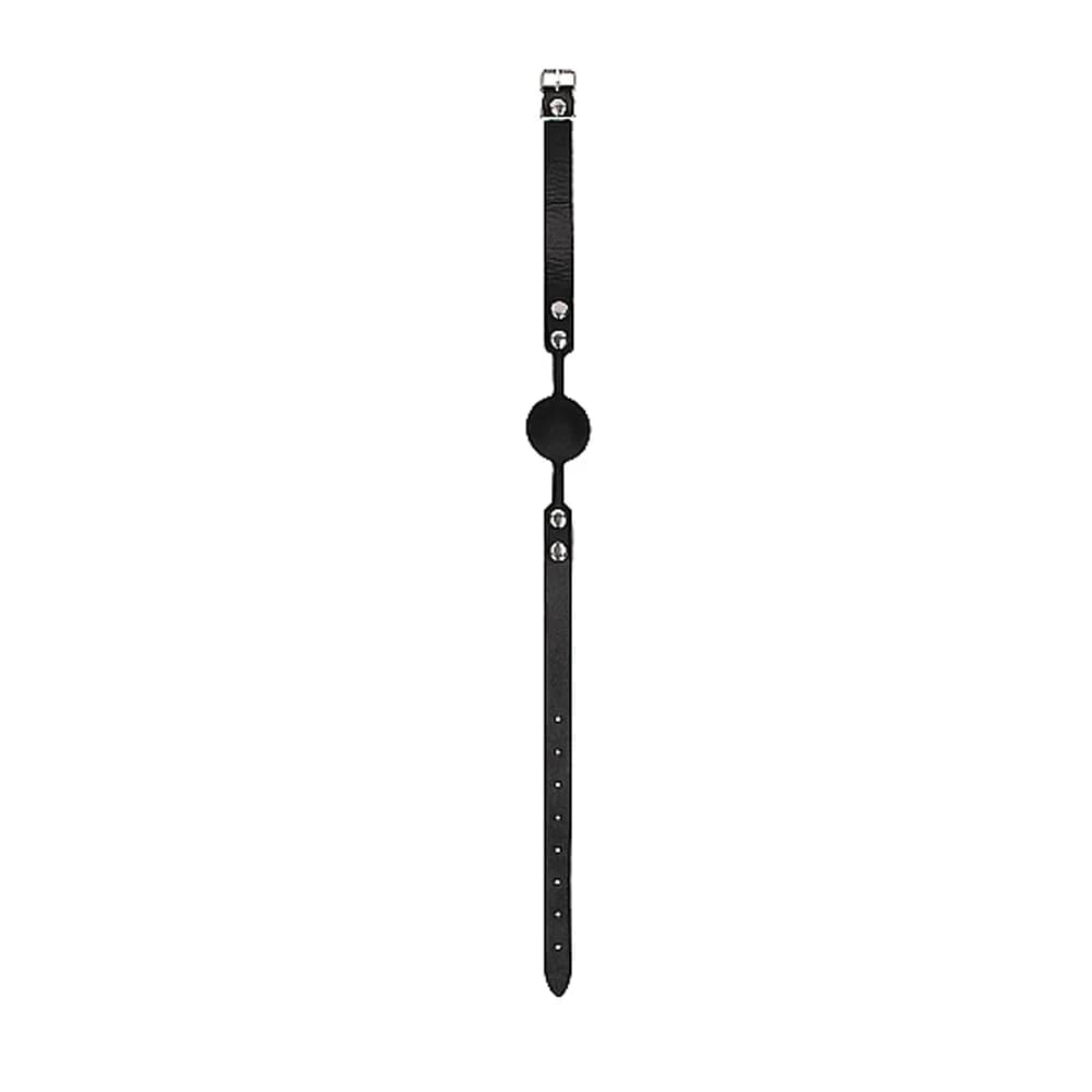Ouch! Black & White Silicone Ball Gag With Adjustable Bonded Leather Straps Black thumbnail 6