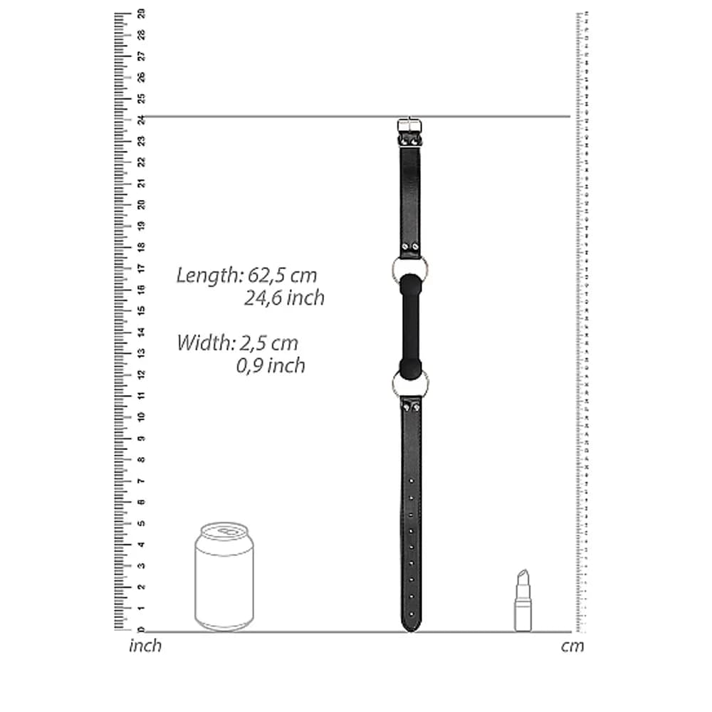 Ouch! Black & White Silicone Bit Gag With Adjustable Bonded Leather Straps Black thumbnail 3