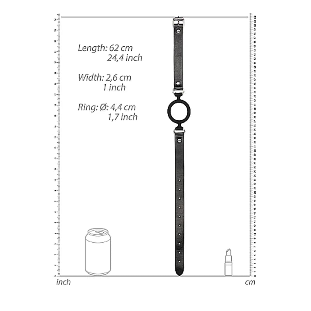 Ouch! Black & White Silicone Ring Gag With Adjustable Bonded Leather Straps Black thumbnail 3