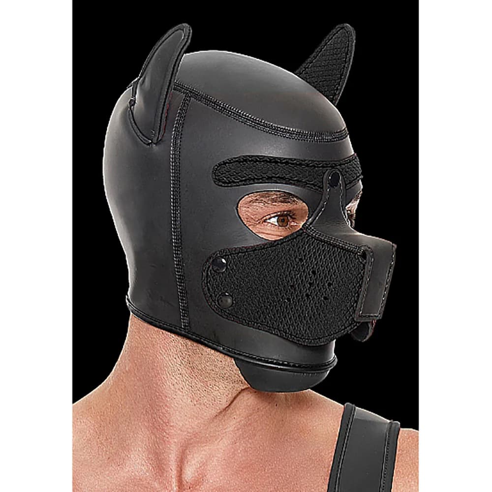 Ouch! Puppy Play Neoprene Puppy Hood Black thumbnail 3