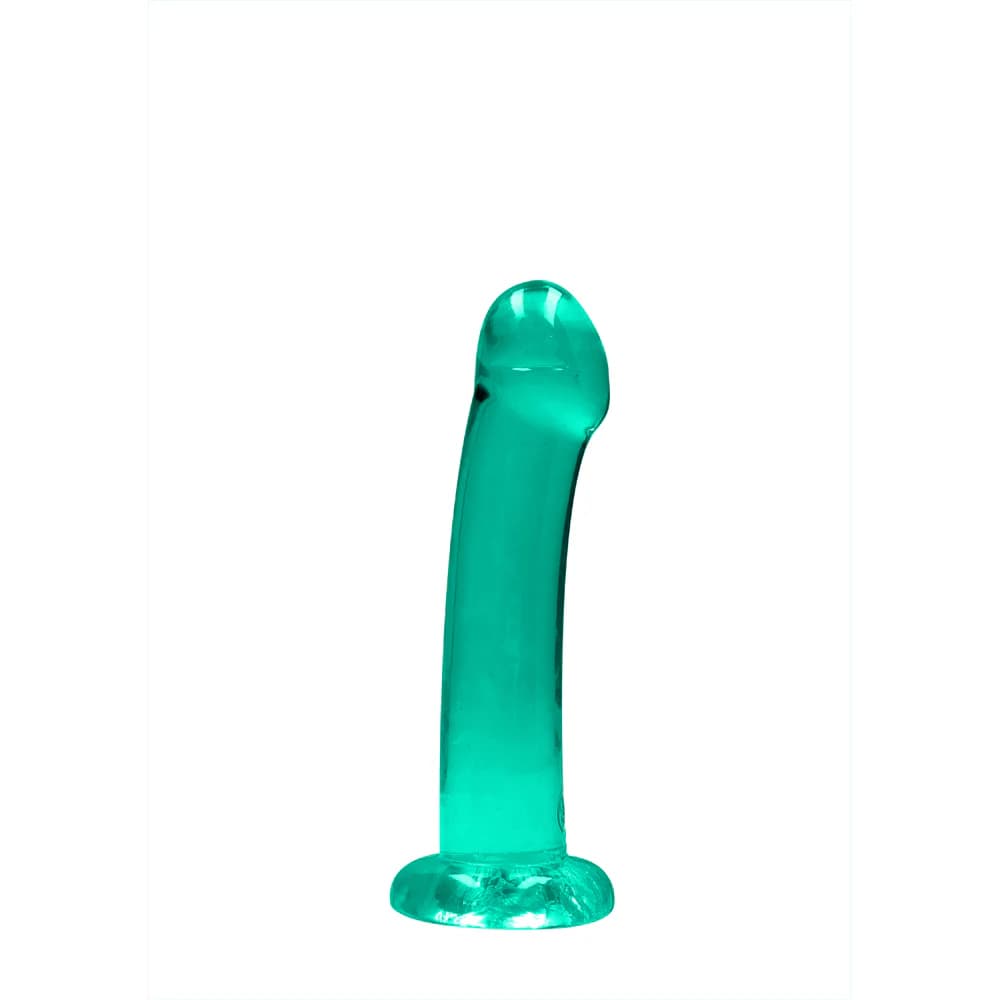 RealRock Crystal Clear Non-Realistic 7 in. Dildo With Suction Cup Turquoise thumbnail 2
