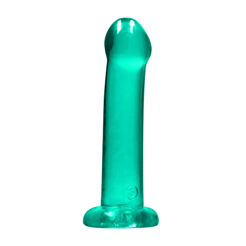 RealRock Crystal Clear Non-Realistic 7 in. Dildo With Suction Cup Turquoise thumbnail 3