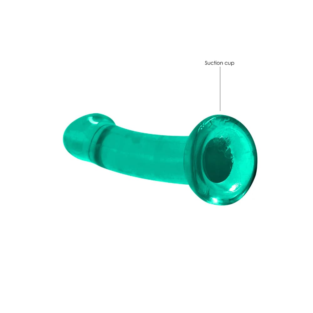 RealRock Crystal Clear Non-Realistic 7 in. Dildo With Suction Cup Turquoise thumbnail 5