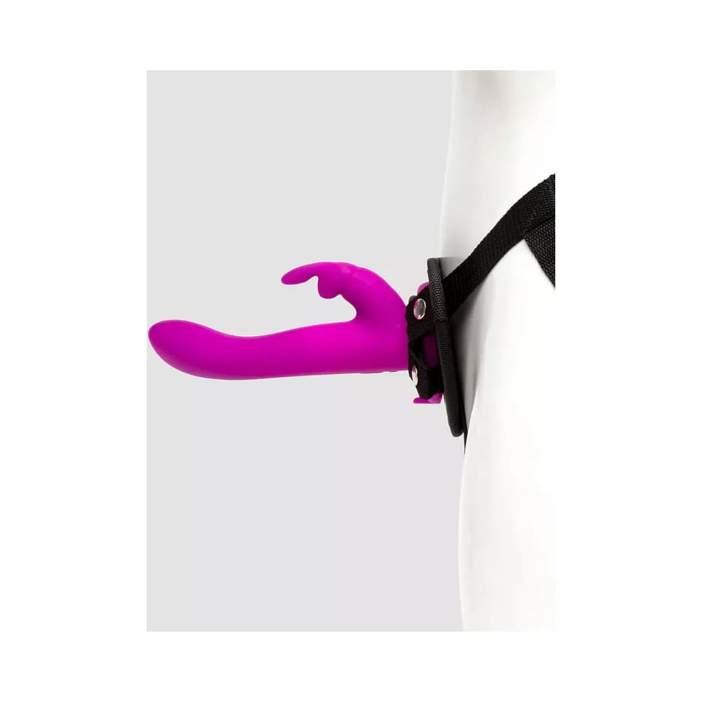 Happy Rabbit Rechargeable Silicone Vibrating Strap-On Harness Set Purple thumbnail 3