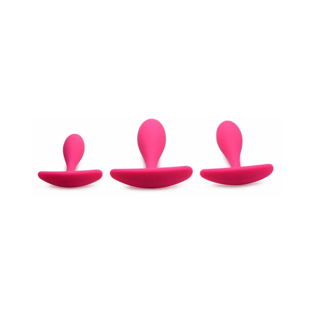 Curve Toys Gossip Rump Bumpers 3-Piece Silicone Anal Training Set Magenta thumbnail 3