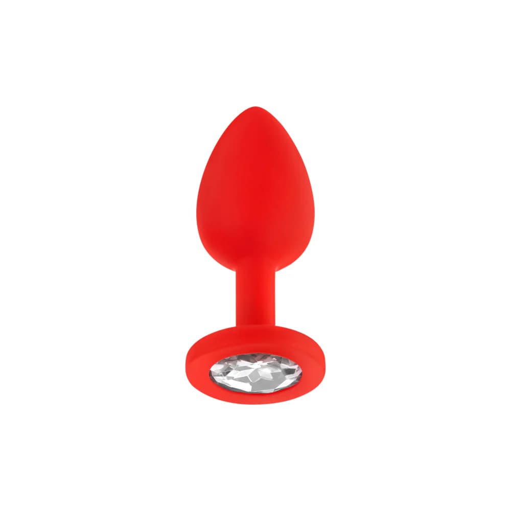 Luv Inc Jp31 Jeweled Small Plug Silicone with 3-Piece Interchangeable Gems Red thumbnail 2