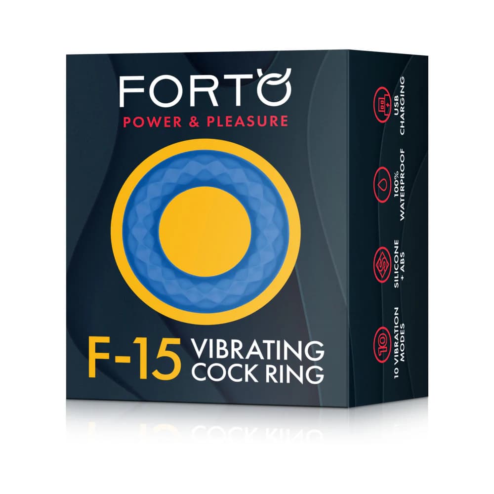 Forto F-15 Rechargeable Silicone Vibrating Cockring Blue thumbnail 6