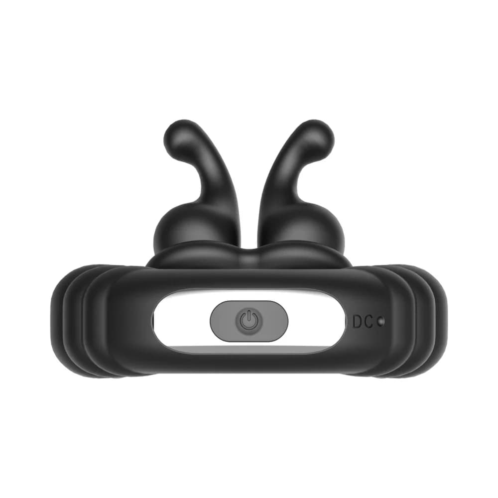 Forto F-24 Rechargeable Silicone Textured Vibrating Cockring Black thumbnail 6