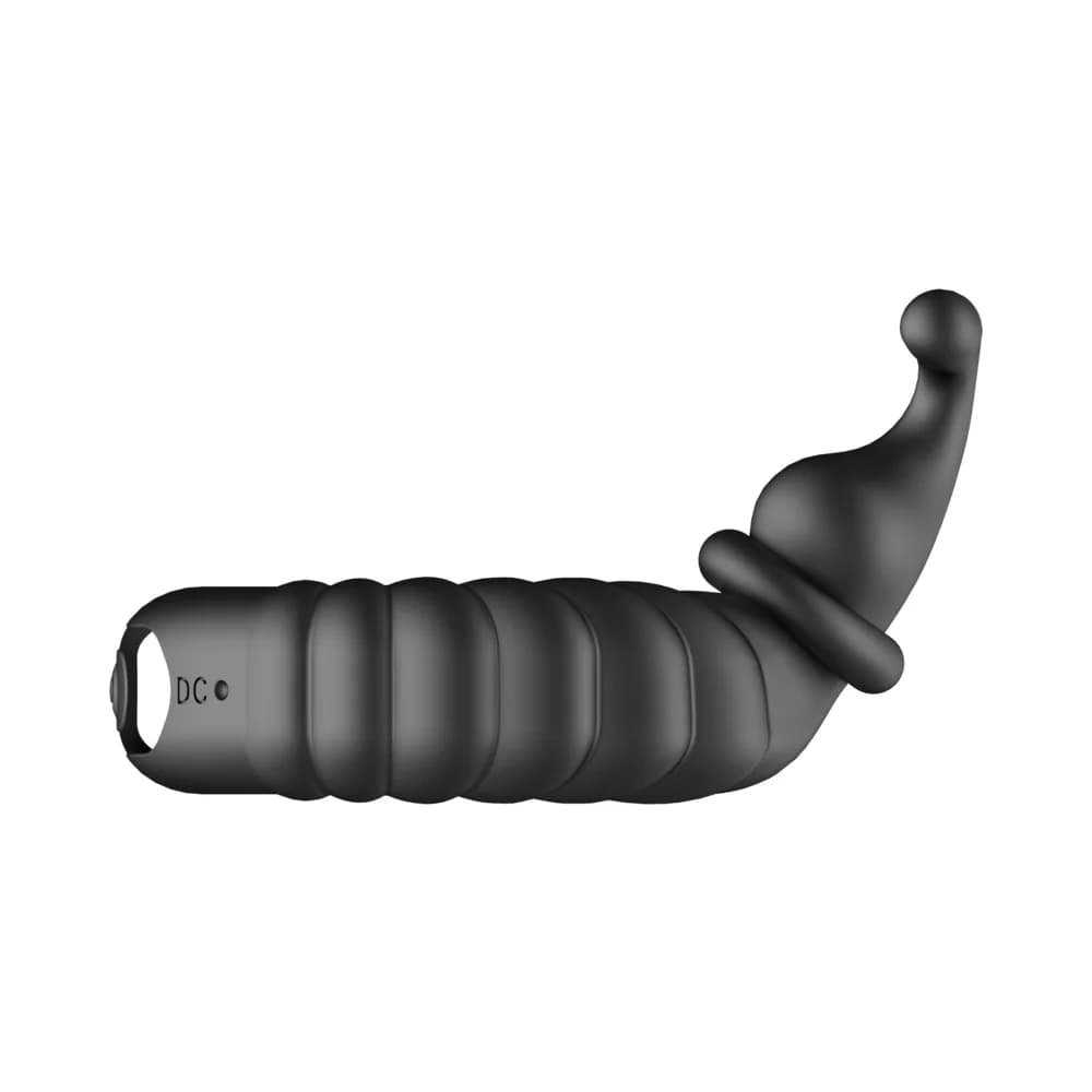 Forto F-24 Rechargeable Silicone Textured Vibrating Cockring Black thumbnail 7
