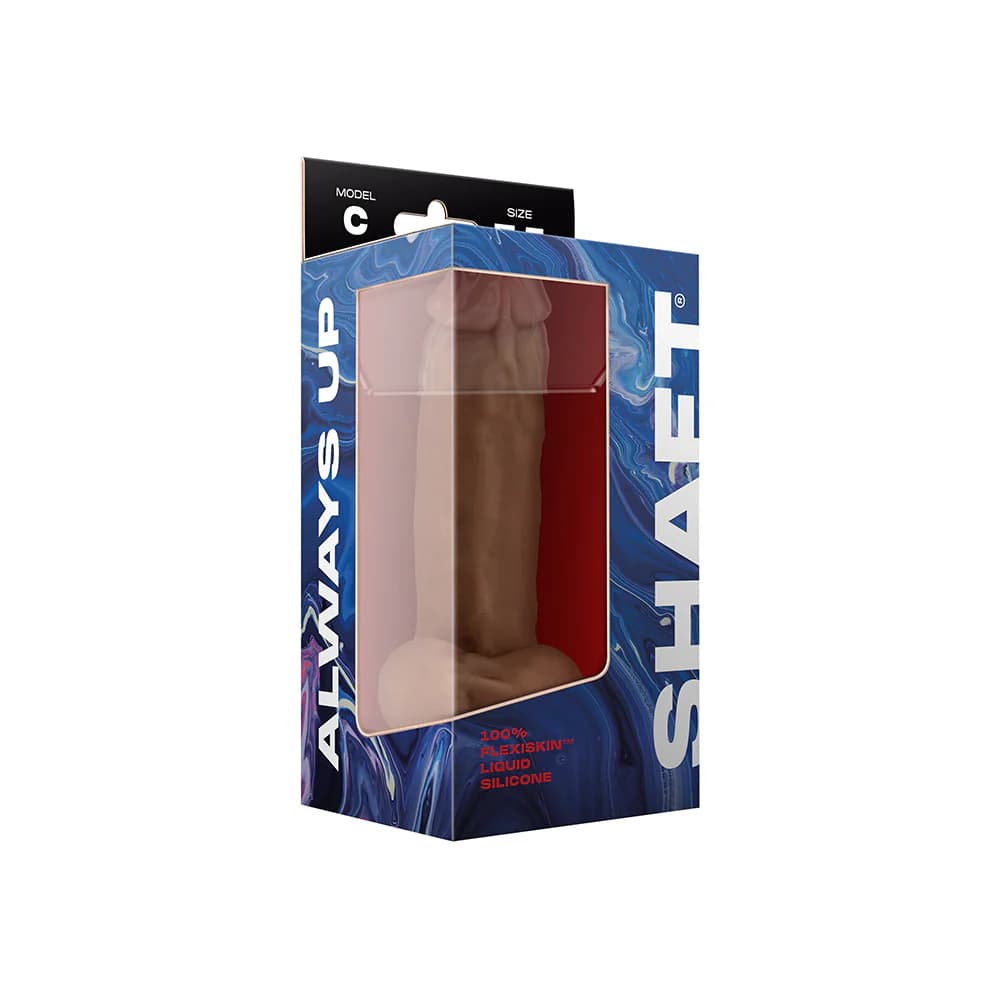 Shaft Model C: 7.5 in. Dual Density Silicone Dildo with Balls Oak thumbnail 4