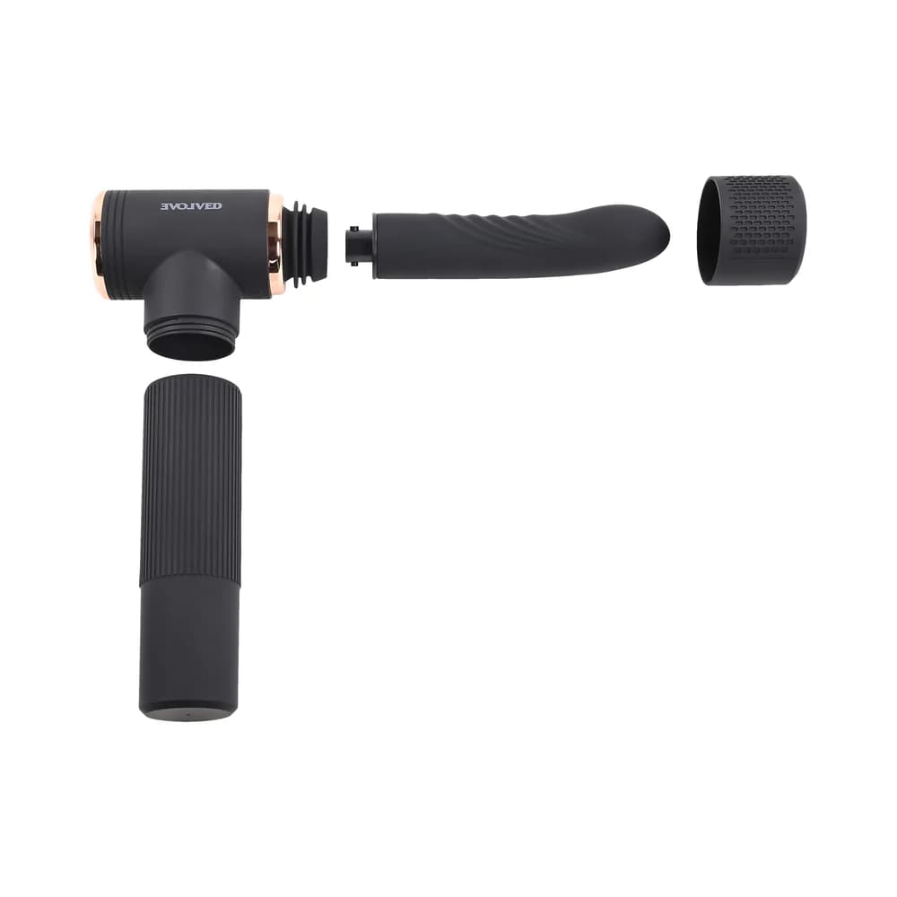 Evolved Too Hot To Handle Rechargeable Silicone Thrusting Sex Machine Black thumbnail 2