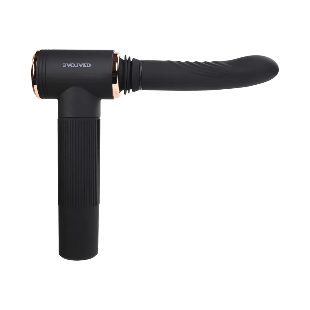 Evolved Too Hot To Handle Rechargeable Silicone Thrusting Sex Machine Black thumbnail 6
