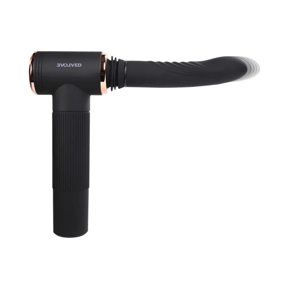 Evolved Too Hot To Handle Rechargeable Silicone Thrusting Sex Machine Black thumbnail 8