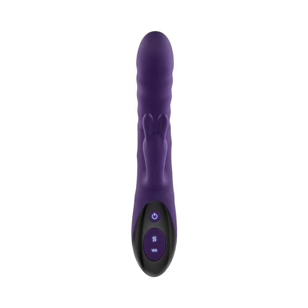 Evolved Rascally Rabbit Rechargeable Thrusting Swirling Silicone Vibrator Purple thumbnail 6