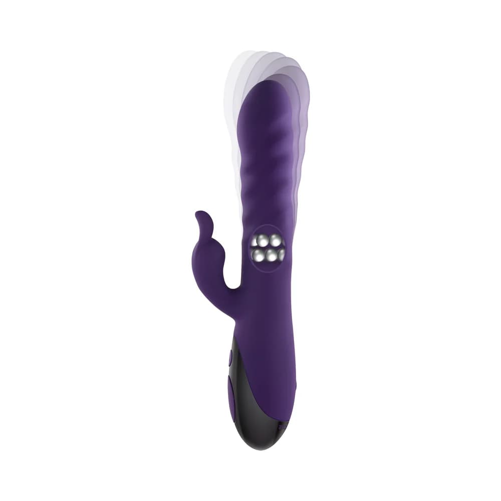 Evolved Rascally Rabbit Rechargeable Thrusting Swirling Silicone Vibrator Purple thumbnail 7