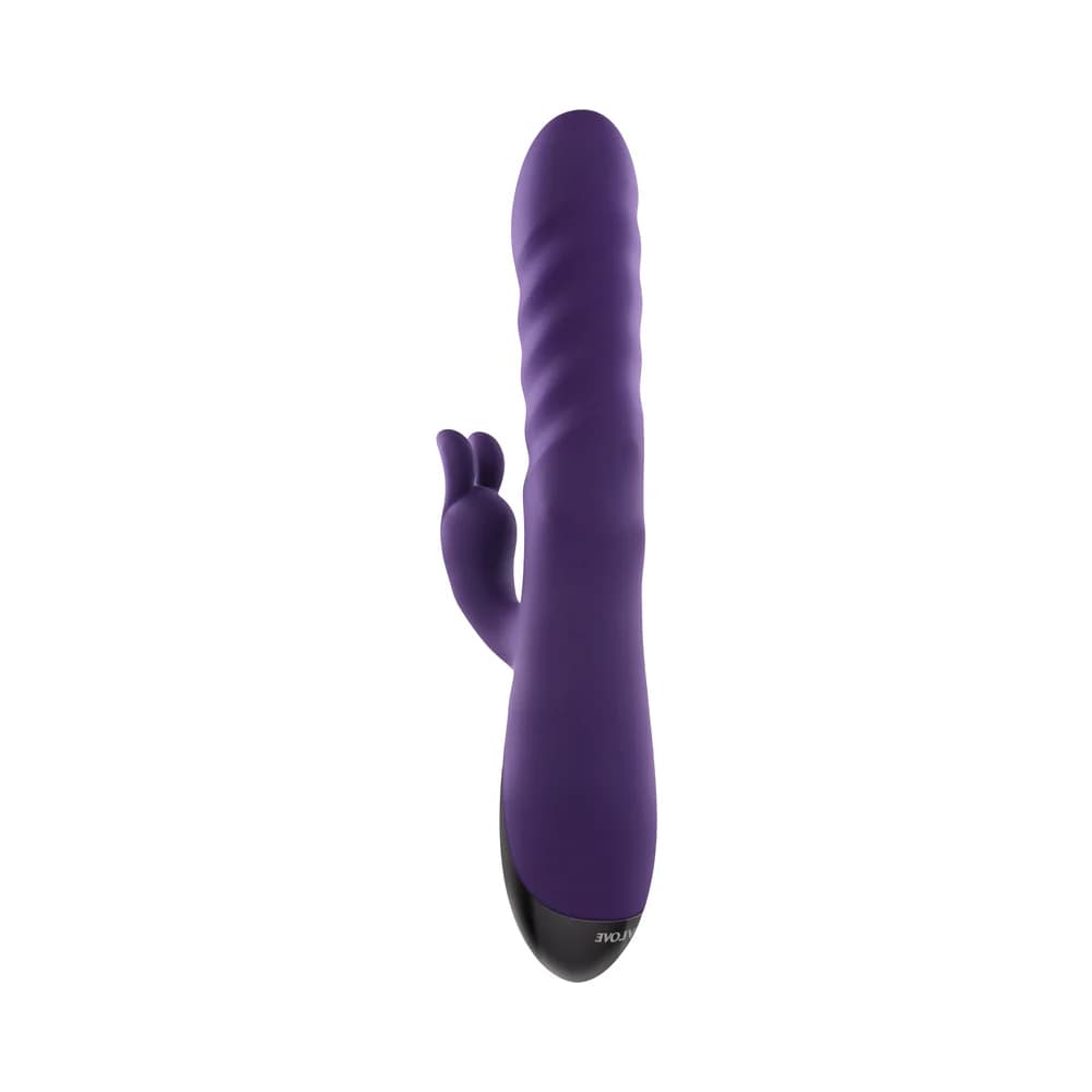 Evolved Rascally Rabbit Rechargeable Thrusting Swirling Silicone Vibrator Purple thumbnail 9