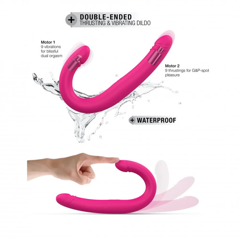 Dorcel Orgasmic Double Do Rechargeable Thrusting & Vibrating Double Dildo Pink thumbnail 2