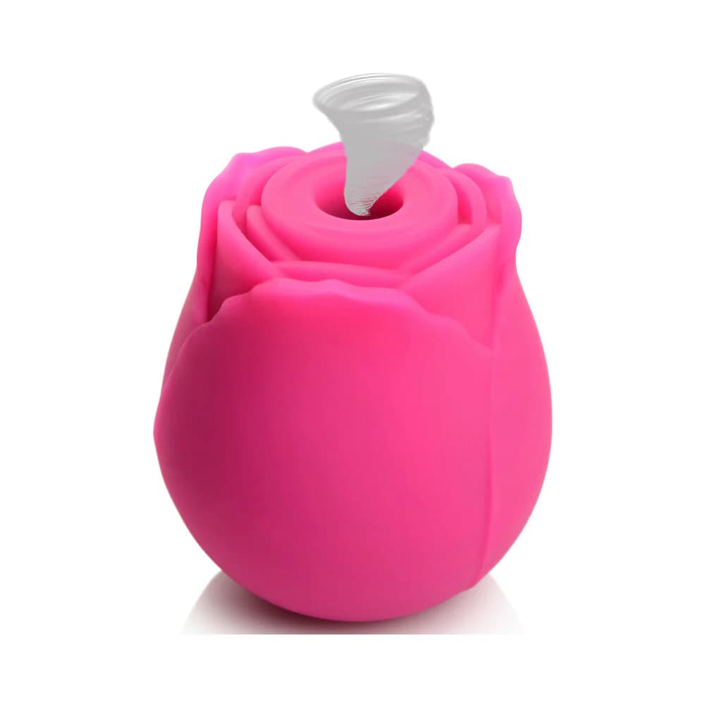 Curve Toys Gossip Cum Into Bloom Rechargeable Silicone Clitoral Stimulator Rose Crush Magenta thumbnail 6