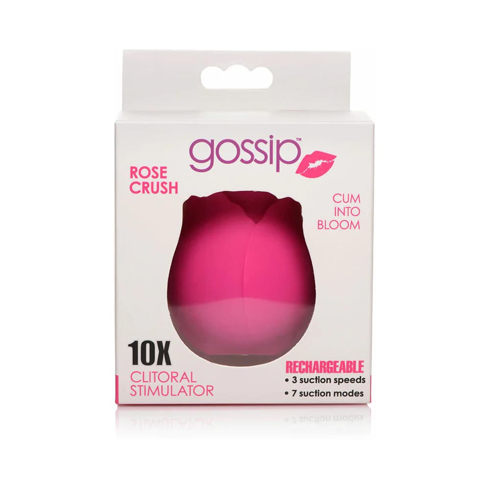 Curve Toys Gossip Cum Into Bloom Rechargeable Silicone Clitoral Stimulator Rose Crush Magenta thumbnail 8