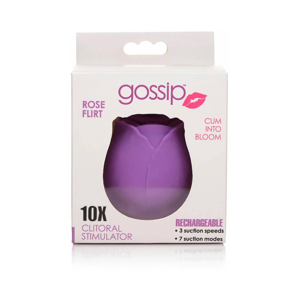 Curve Toys Gossip Cum Into Bloom Rechargeable Silicone Clitoral Stimulator Rose Flirt Violet thumbnail 7