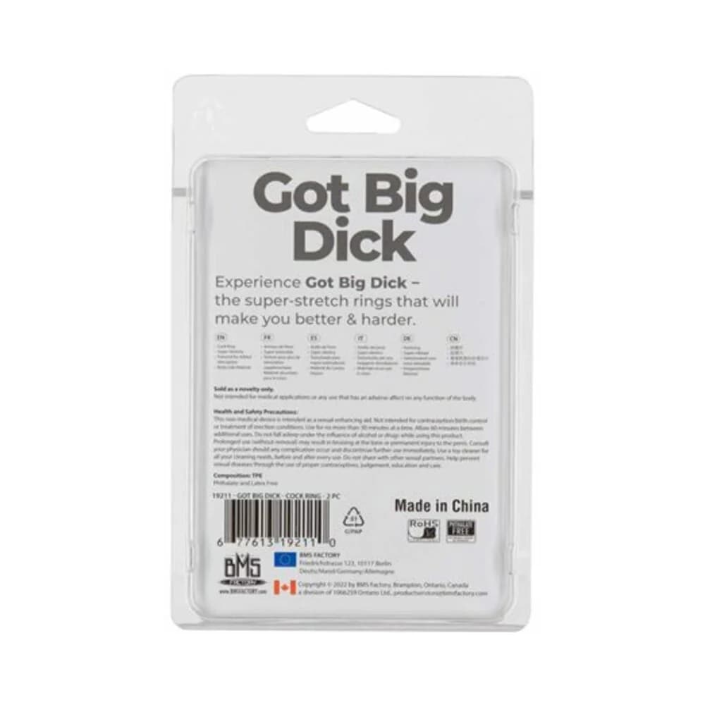 Powerbullet Got Big Dick Super-Stretch Cockrings 2-Pack Smoke thumbnail 8