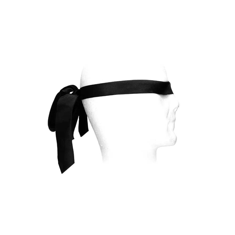 Ouch! Black & White Satin Bondage Tie Black thumbnail 5