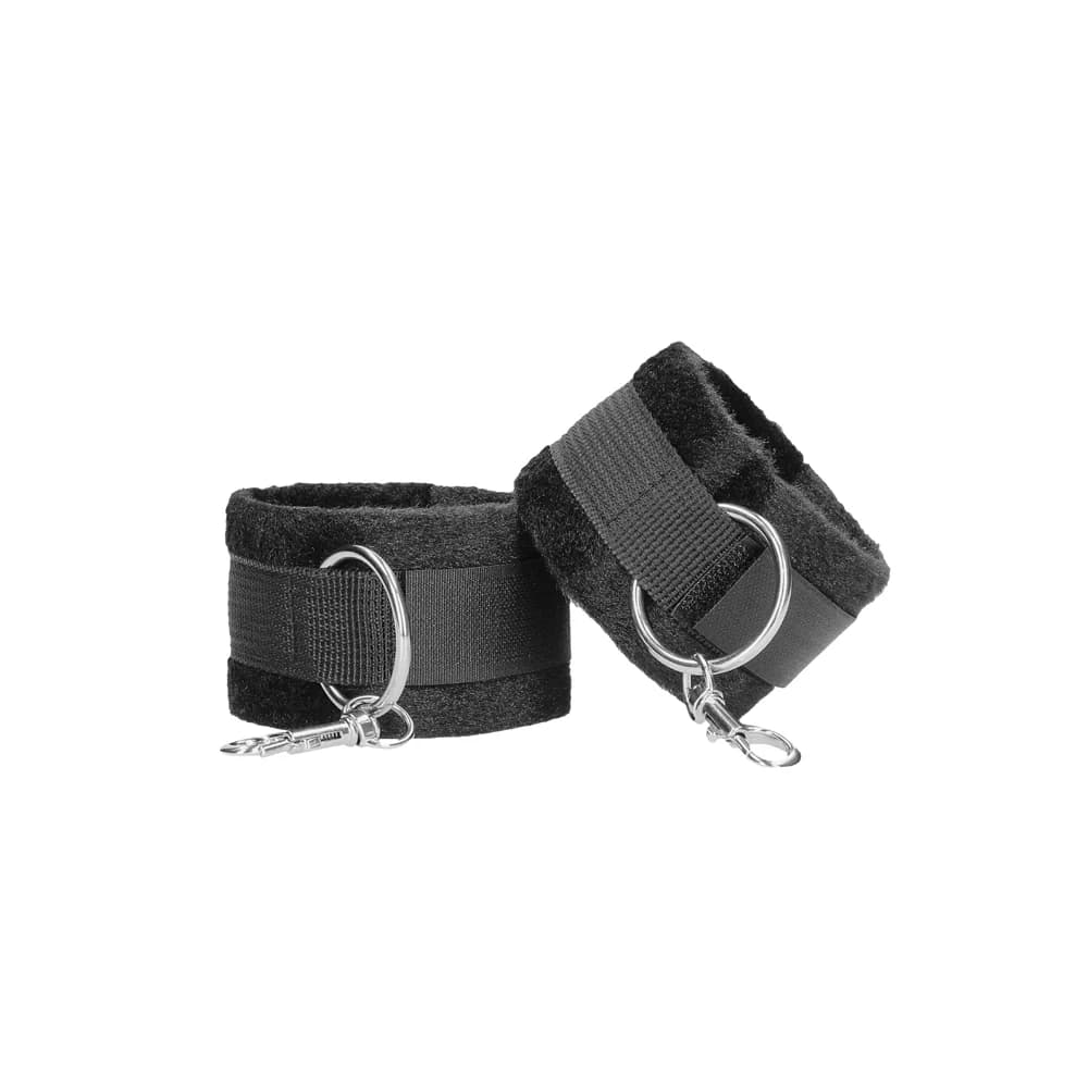 Ouch! Black & White Adjustable Velcro Wrist or Ankle Cuffs Black thumbnail 2