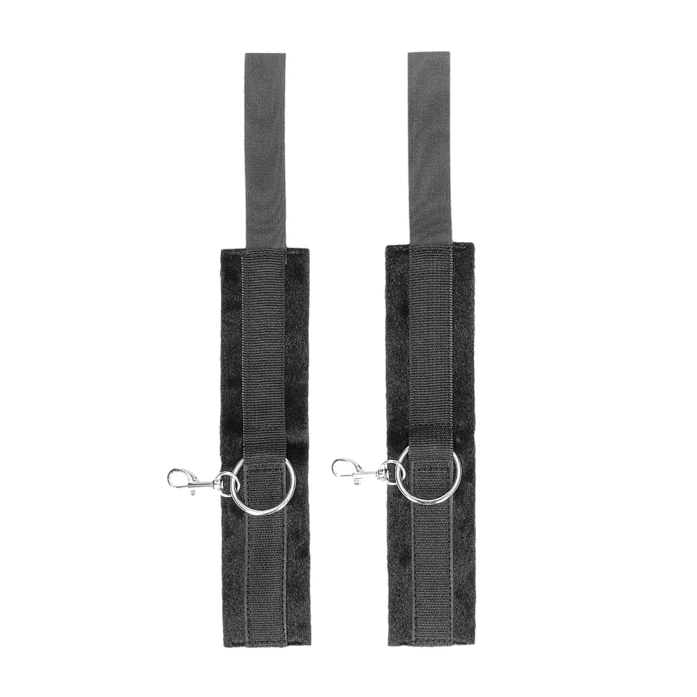 Ouch! Black & White Adjustable Velcro Wrist or Ankle Cuffs Black thumbnail 3