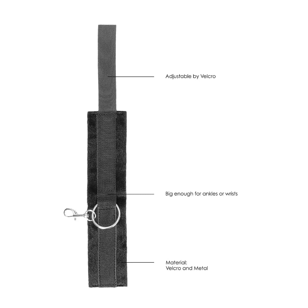 Ouch! Black & White Adjustable Velcro Wrist or Ankle Cuffs Black thumbnail 5