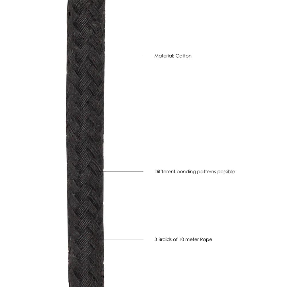 Ouch! Black & White Japanese Rope 10 m / 33 ft. Black thumbnail 6