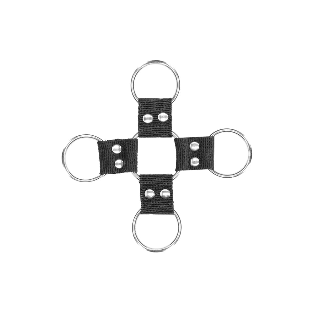 Ouch! Black & White Velcro Hogtie With Hand & Ankle Cuffs Black thumbnail 8