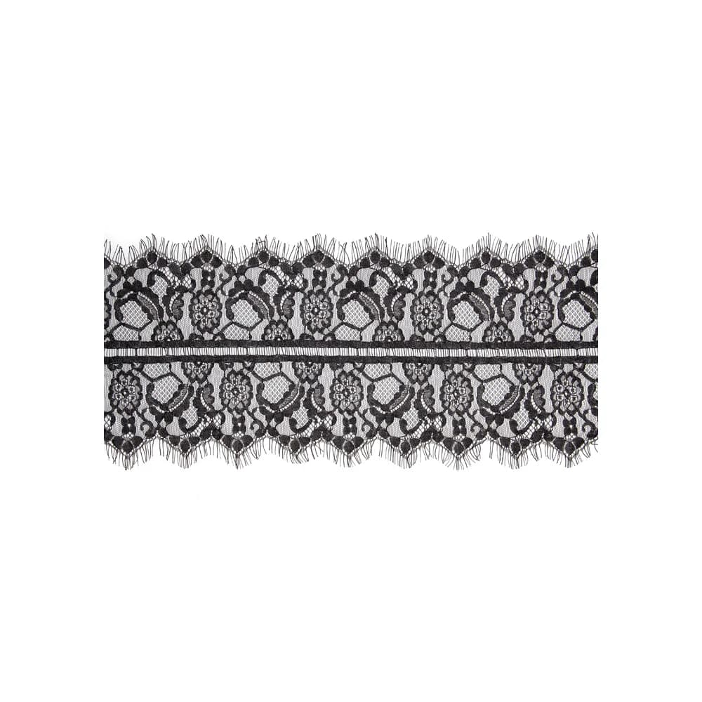 Ouch! Black & White Lace Mask With Elastic Straps Blindfold Black thumbnail 2
