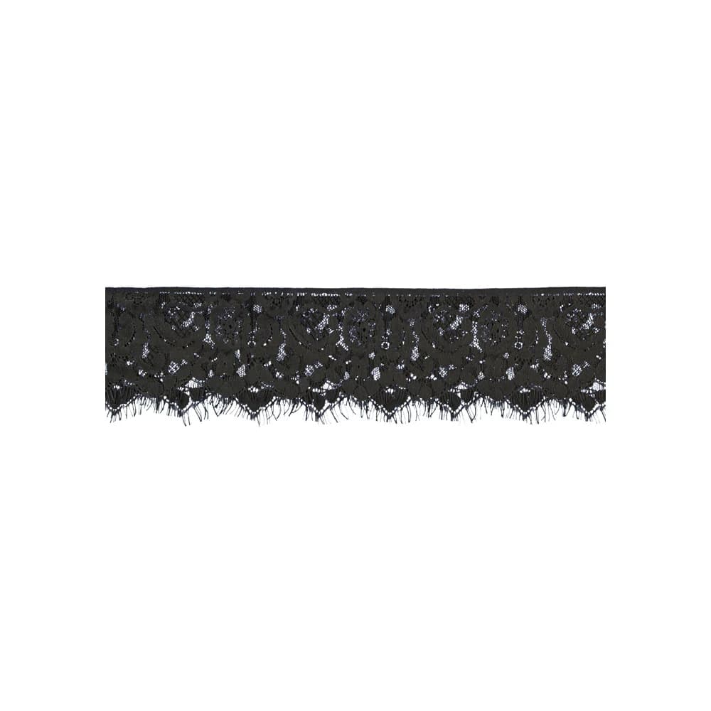 Ouch! Black & White Lace Mask With Elastic Straps Blindfold Black thumbnail 3