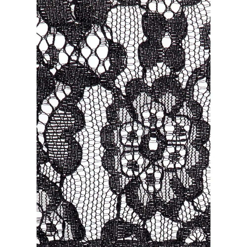 Ouch! Black & White Lace Mask With Elastic Straps Blindfold Black thumbnail 5