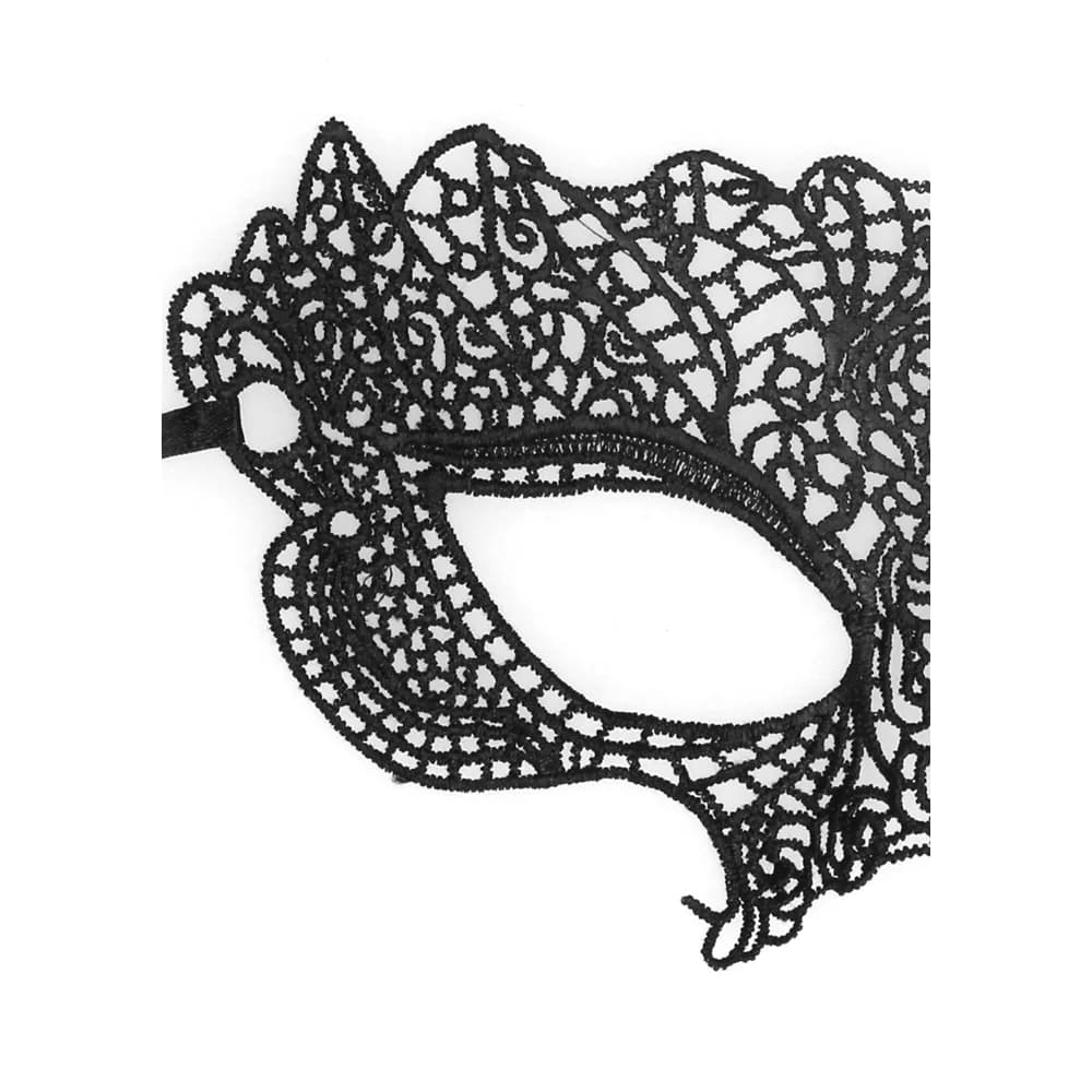 Ouch! Black & White Princess Lace Eye Mask Black thumbnail 3