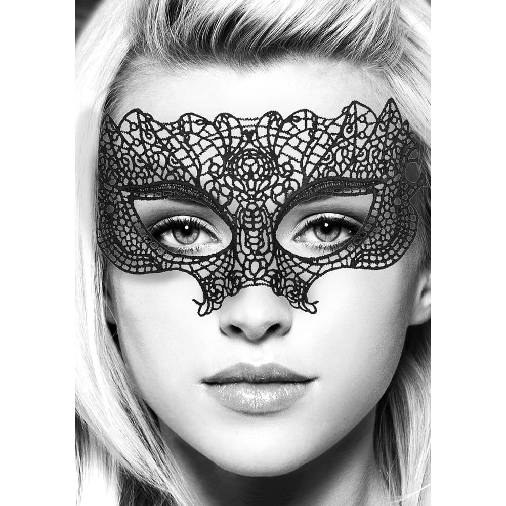 Ouch! Black & White Princess Lace Eye Mask Black thumbnail 4