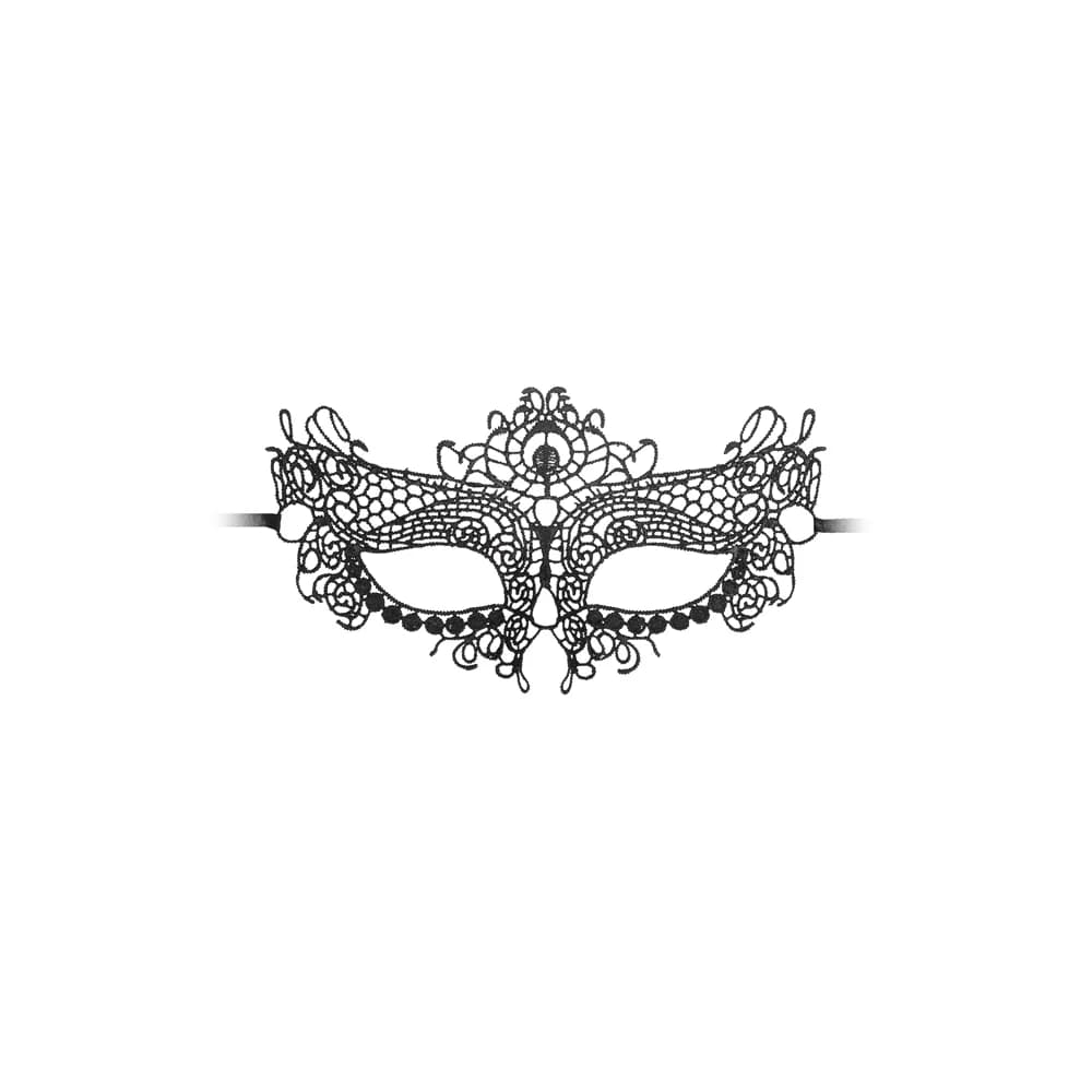 Ouch! Black & White Queen Lace Eye Mask Black thumbnail 2