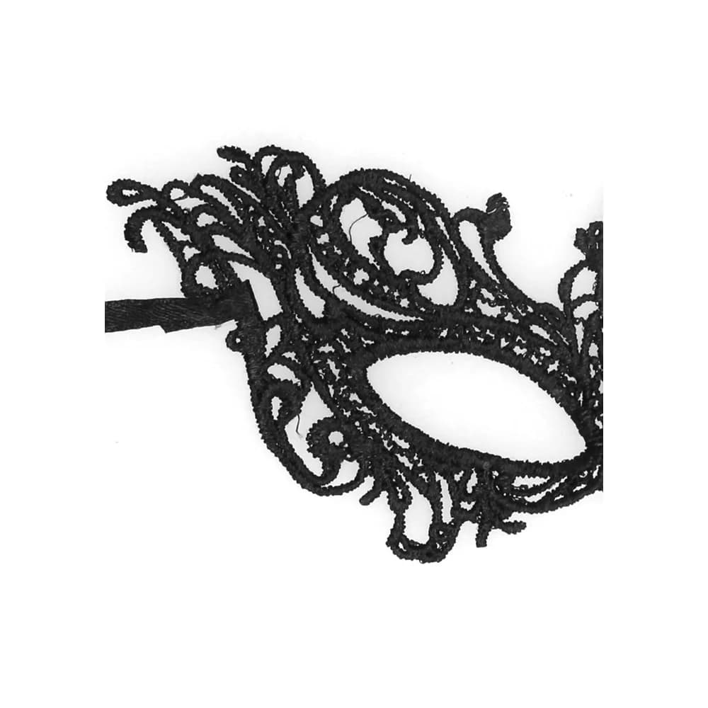 Ouch! Black & White Royal Lace Eye Mask Black thumbnail 2