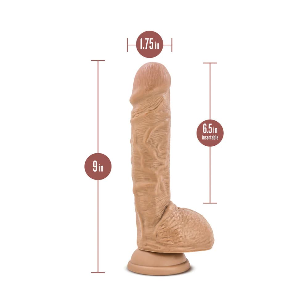 Au Naturel Big Billy 9 in. Posable Dual Density Dildo with Balls Tan thumbnail 5
