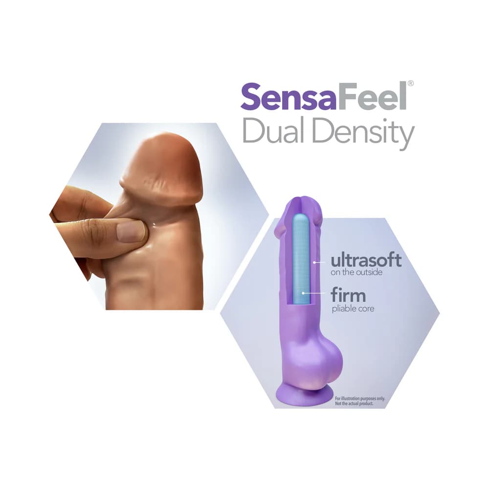 Au Naturel Big Billy 9 in. Posable Dual Density Dildo with Balls Tan thumbnail 6