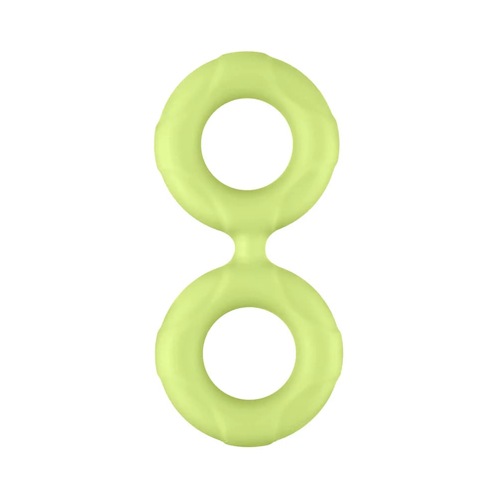 Forto F-81 Liquid Silicone Cock & Ball Double Ring Large Glow thumbnail 2