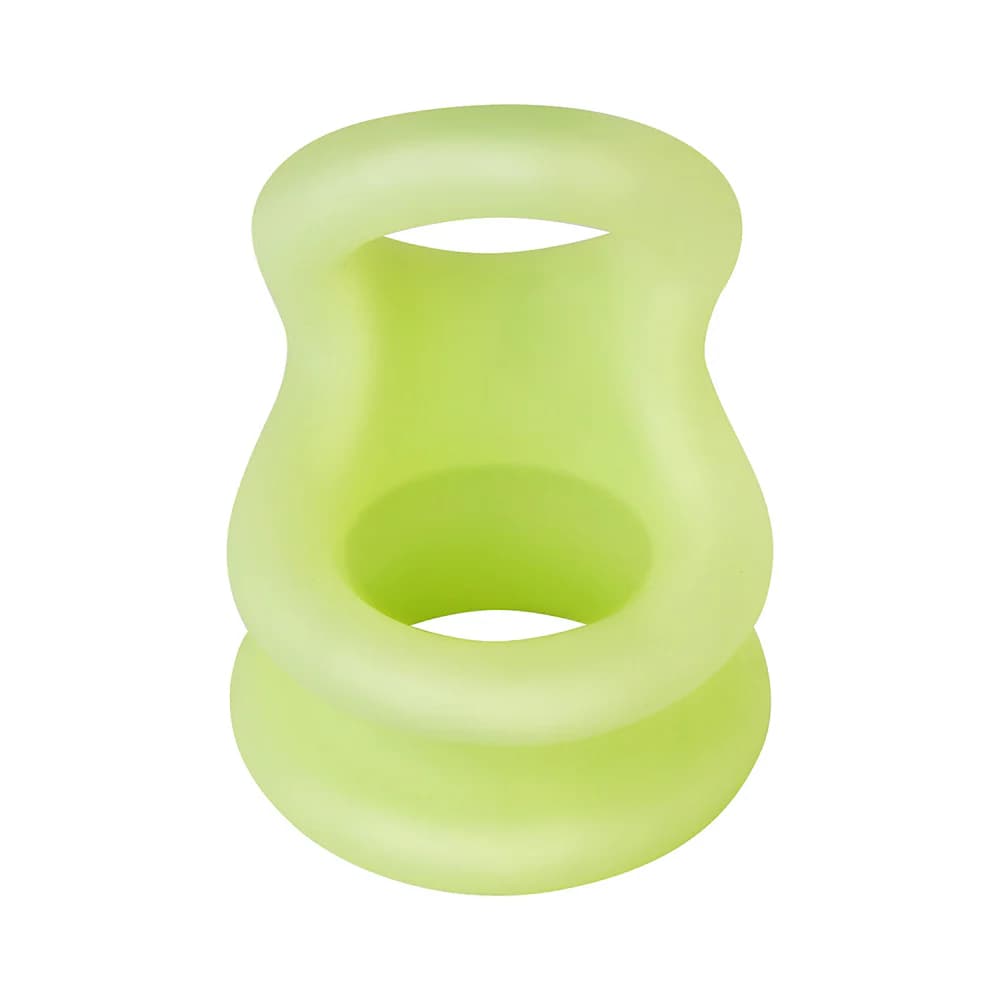 Forto F-20 Liquid Silicone Cockring & Ball Stretcher Small Glow thumbnail 2