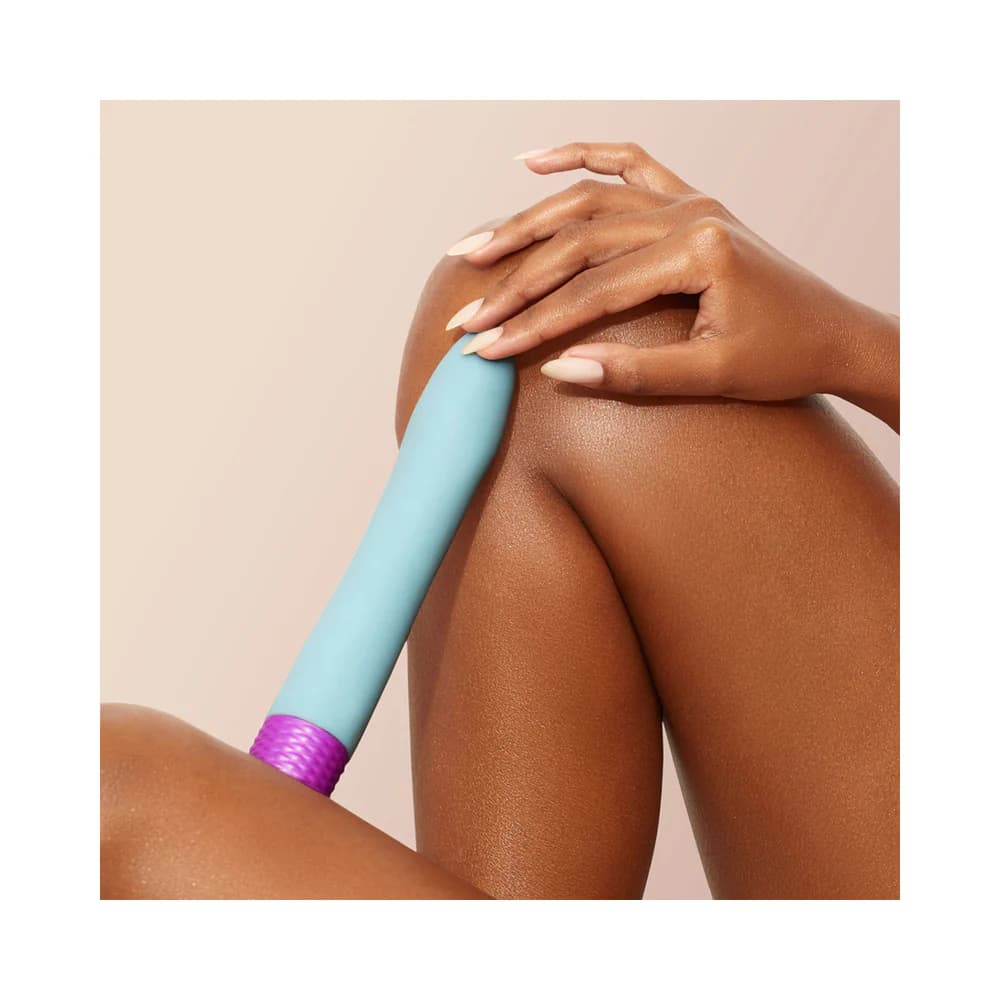 FemmeFunn Densa Bullet Rechargeable Dual Density Silicone Slimline Vibrator Light Blue thumbnail 4