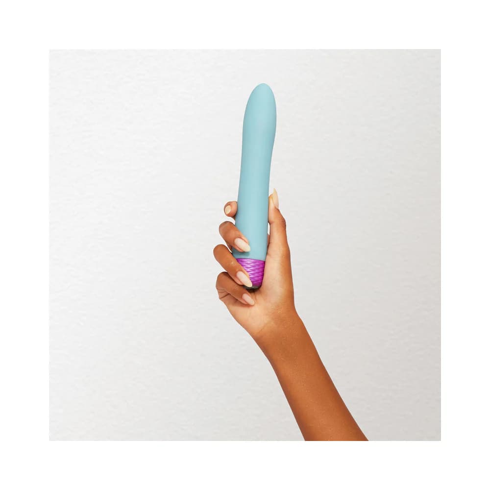 FemmeFunn Densa Bullet Rechargeable Dual Density Silicone Slimline Vibrator Light Blue thumbnail 5