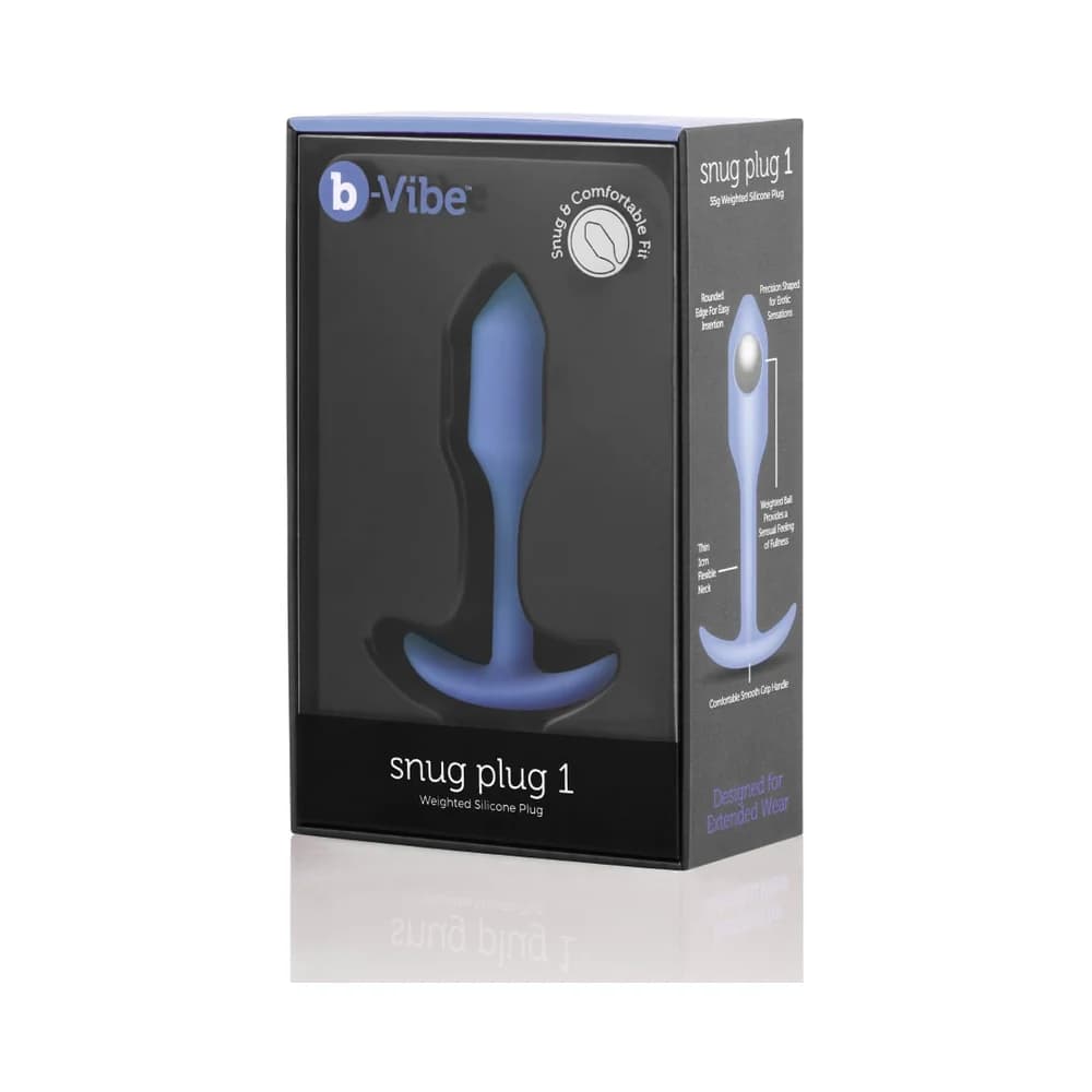 B-Vibe Snug Plug 1 Weighted Silicone Anal Plug Violet thumbnail 2