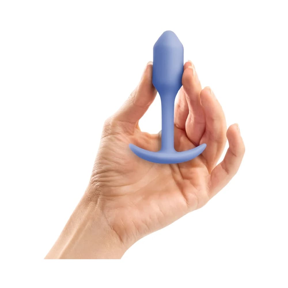 B-Vibe Snug Plug 1 Weighted Silicone Anal Plug Violet thumbnail 6