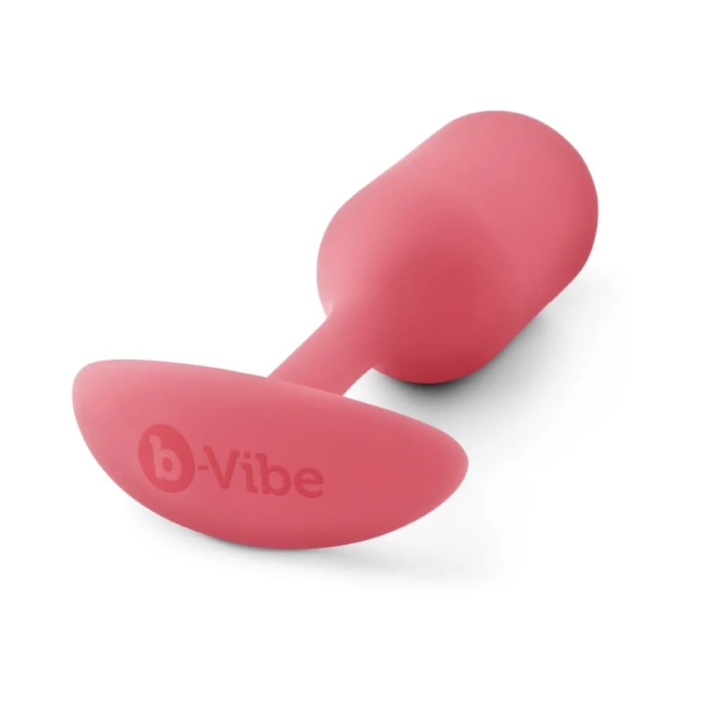 b-Vibe Snug Plug 2 Weighted Silicone Anal Plug Coral thumbnail 5