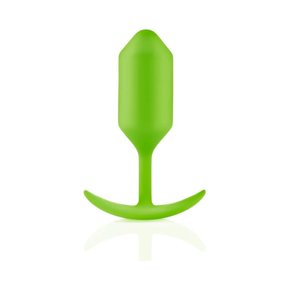 b-Vibe Snug Plug 3 Weighted Silicone Anal Plug Lime thumbnail 3
