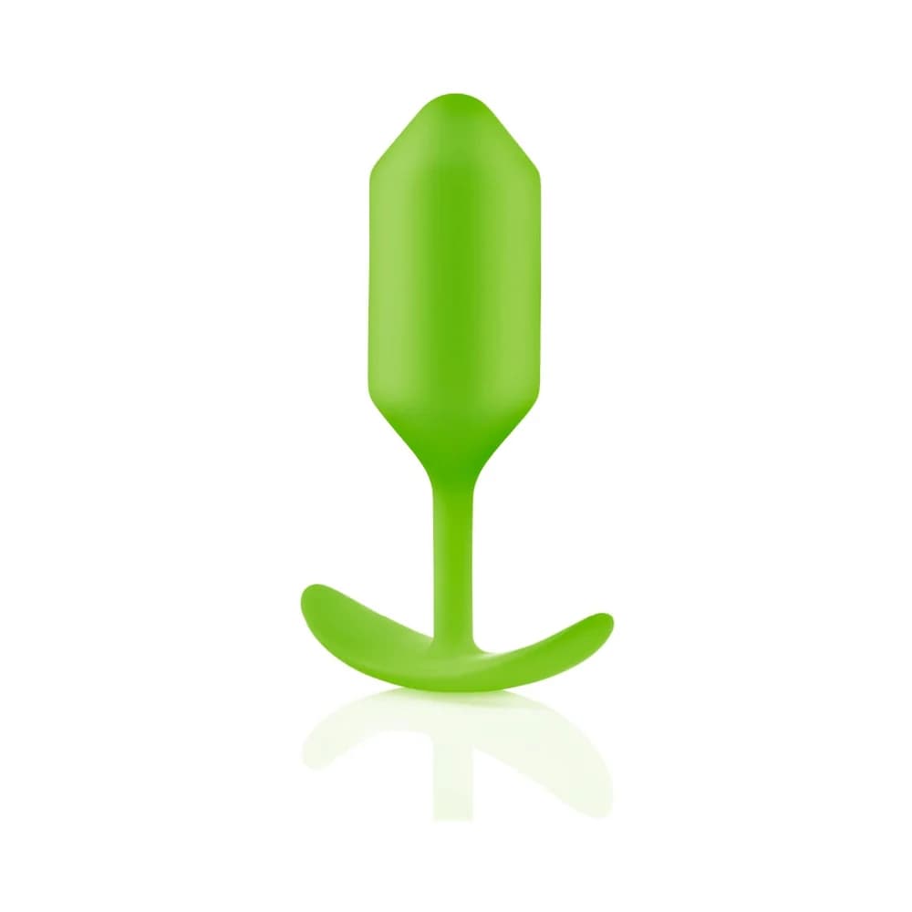 b-Vibe Snug Plug 3 Weighted Silicone Anal Plug Lime thumbnail 4