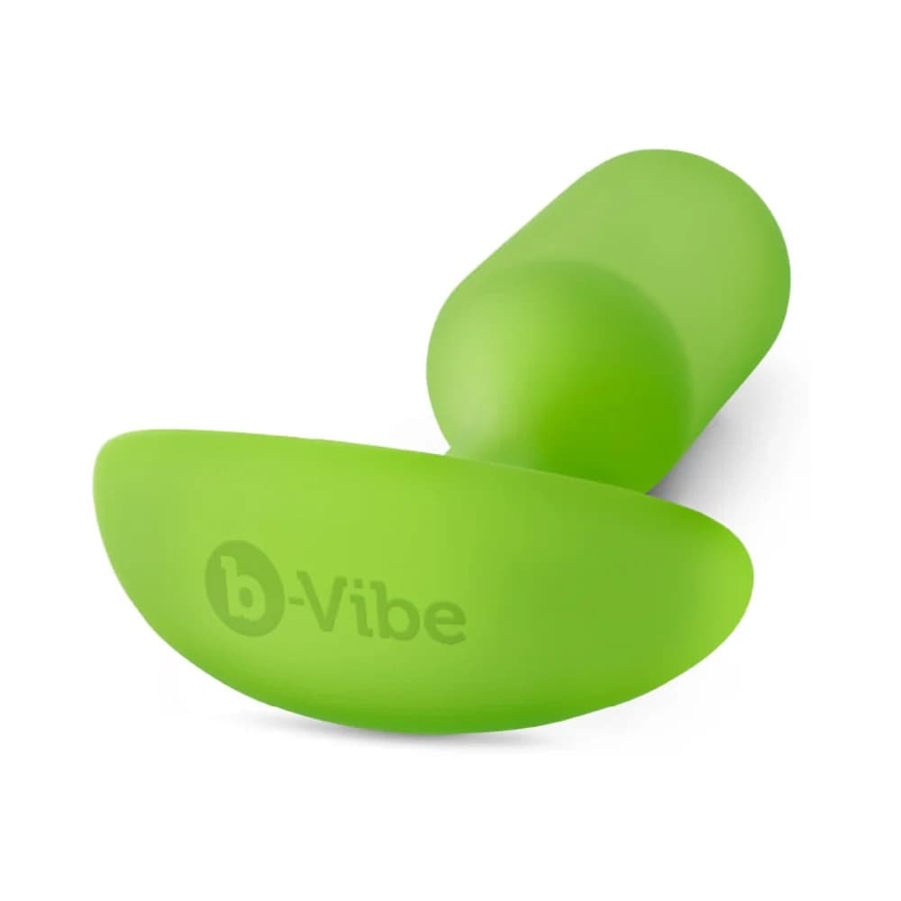 b-Vibe Snug Plug 3 Weighted Silicone Anal Plug Lime thumbnail 5